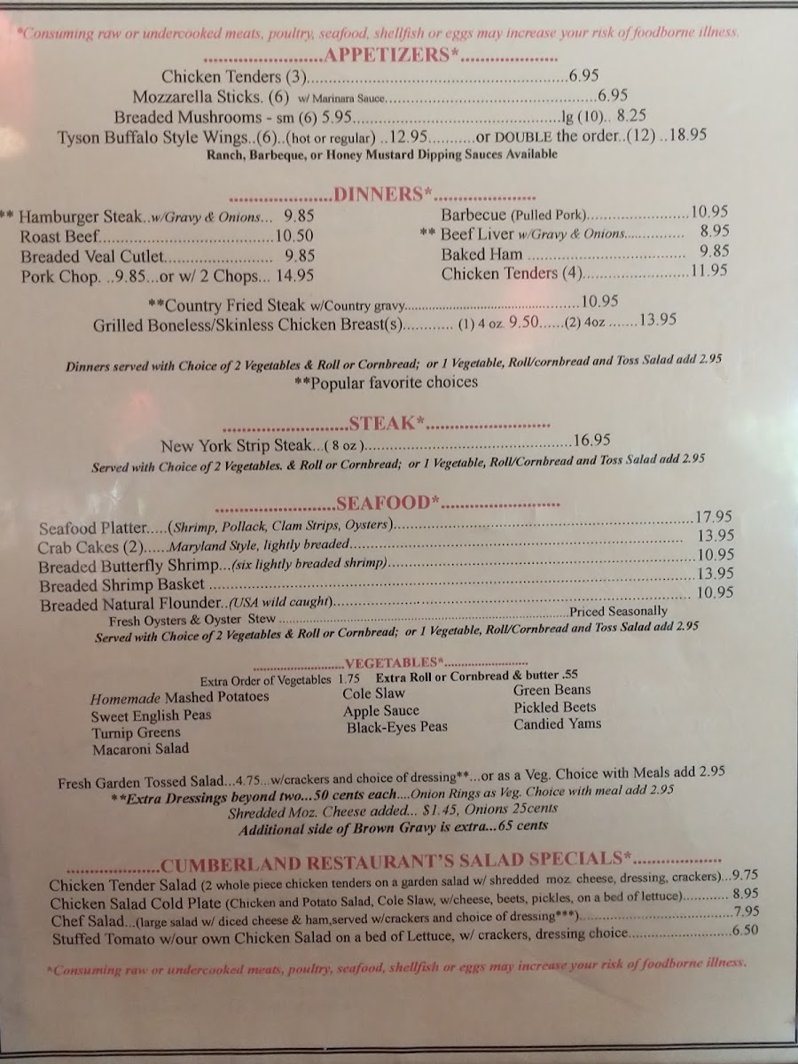 Menu Cumberland Restaurant-4