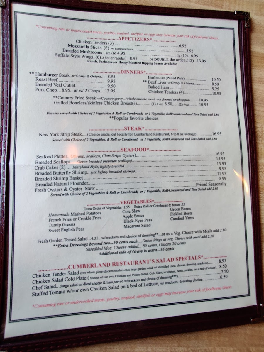 Menu Cumberland Restaurant-5
